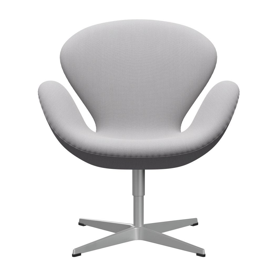 Sedia da salone Fritz Hansen Swan, trio grigio/taglio in acciaio bianco e grigio chiaro