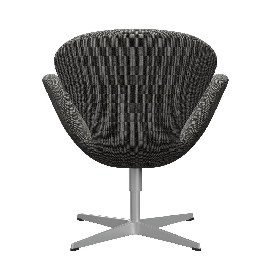 Sedia fritz Hansen Swan Lounge, trio grigio/taglio in acciaio bianco/nero