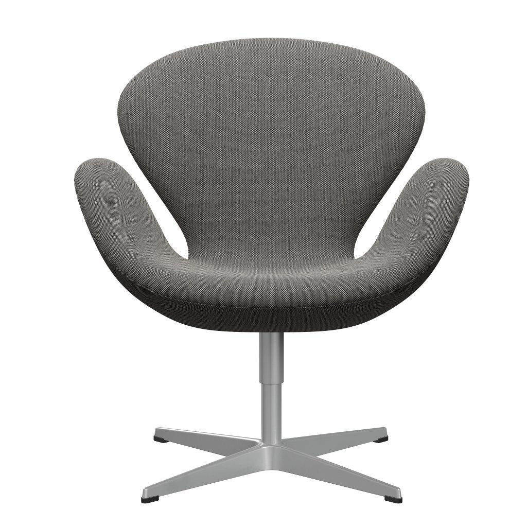 Fritz Hansen Swan Lounge Sillón, gris plateado/trío de escamas de acero blanco/negro