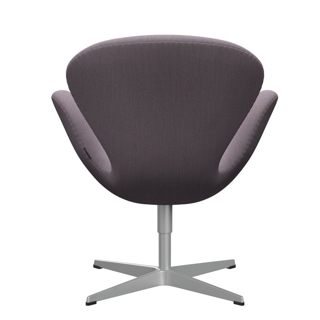 Sedia da salone Fritz Hansen Swan, trio grigio/taglio in acciaio bianco/viola