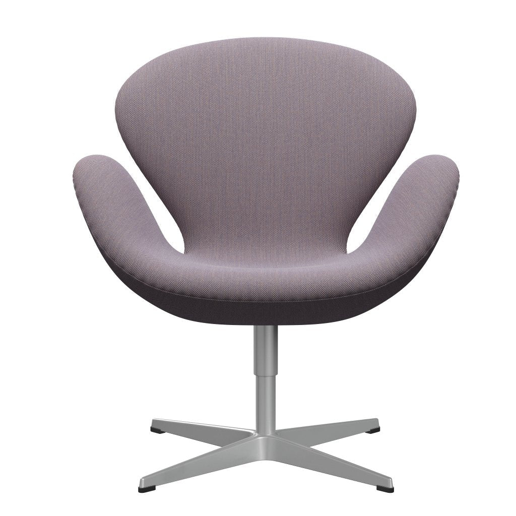 Sedia da salone Fritz Hansen Swan, trio grigio/taglio in acciaio bianco/viola