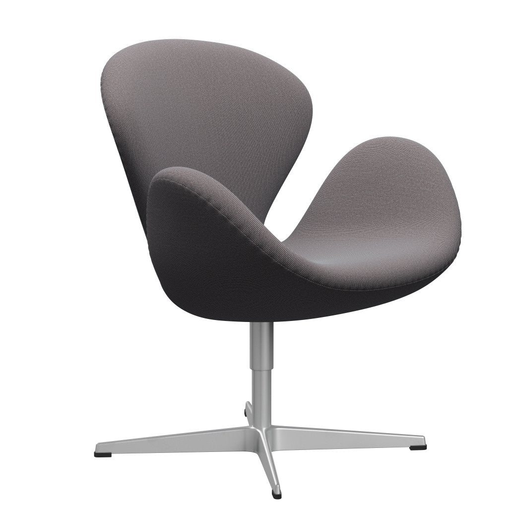 Fritz Hansen Chaise salon de cygne, gris argenté / trio en acier bleu doux / marron / noir