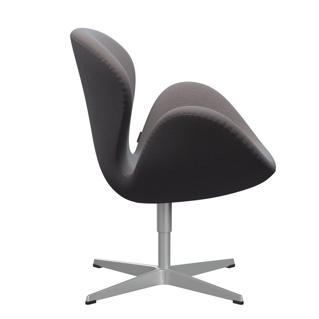 Fritz Hansen Chaise salon de cygne, gris argenté / trio en acier bleu doux / marron / noir