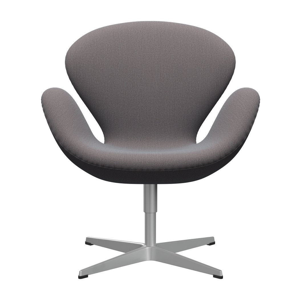 Fritz Hansen Swan Lounge Chair, Silver Grey/SteelCut Trio Soft Blue/Brown/Black