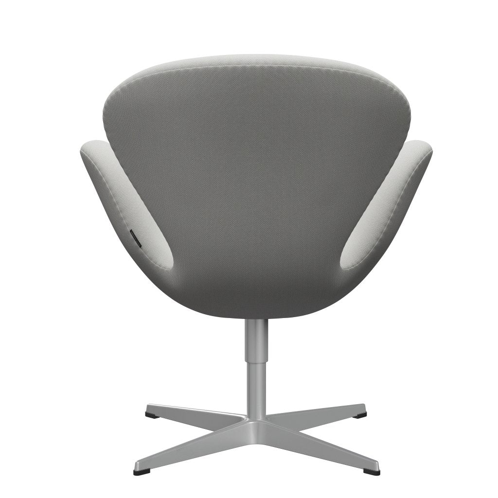 Sedia fritz Hansen Swan Lounge, trio grigio argento/taglio in acciaio delicato verde menta