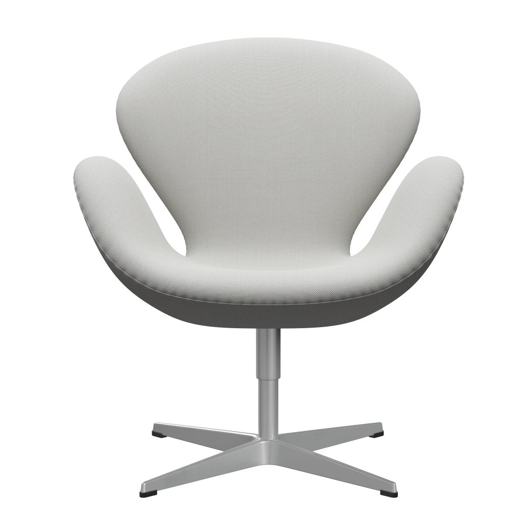 Sedia fritz Hansen Swan Lounge, trio grigio argento/taglio in acciaio delicato verde menta