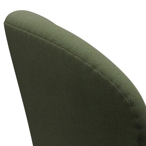 Silla de salón de cisne Fritz Hansen, gris plateado/trío de capas de acero delicada verde