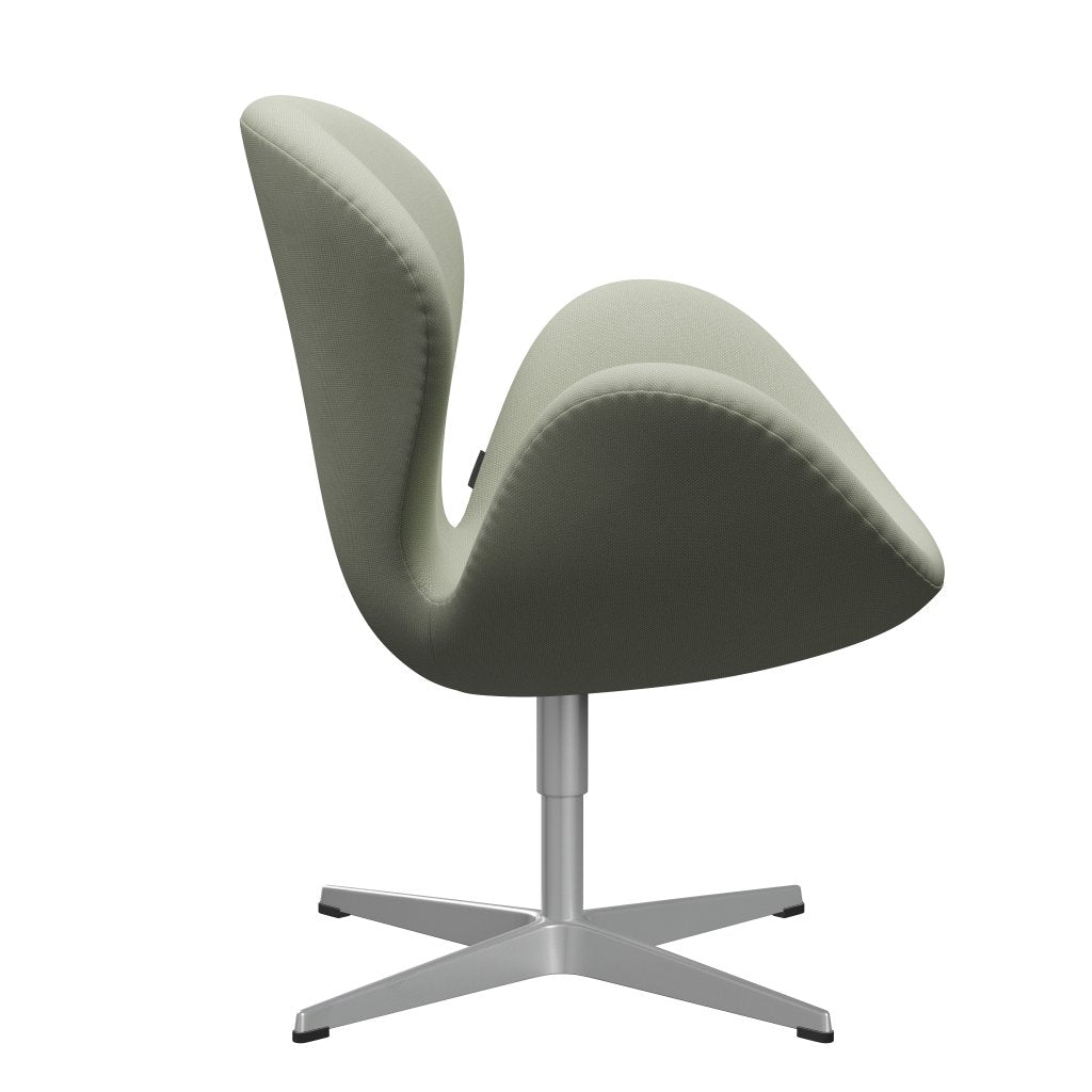 Fritz Hansen Chaise salon de cygne, lumière turquoise gris en argent / Steelcut