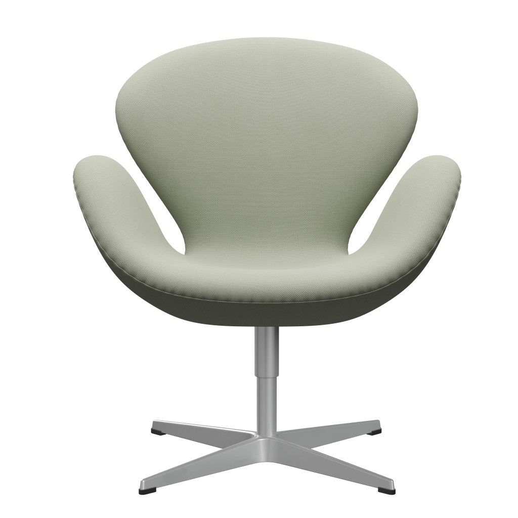 Fritz Hansen Chaise salon de cygne, lumière turquoise gris en argent / Steelcut