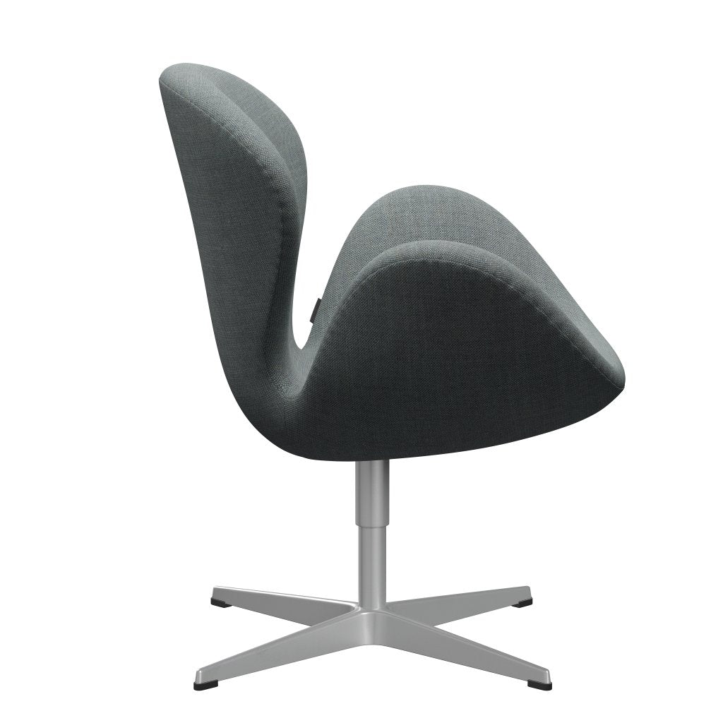 Sedia fritz Hansen Swan Lounge, grigio argento/grigio solare/verde pallido