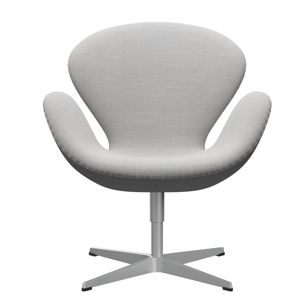 Sedia fritz Hansen Swan Lounge, grigio argento/Sunniva naturale/grigio chiaro