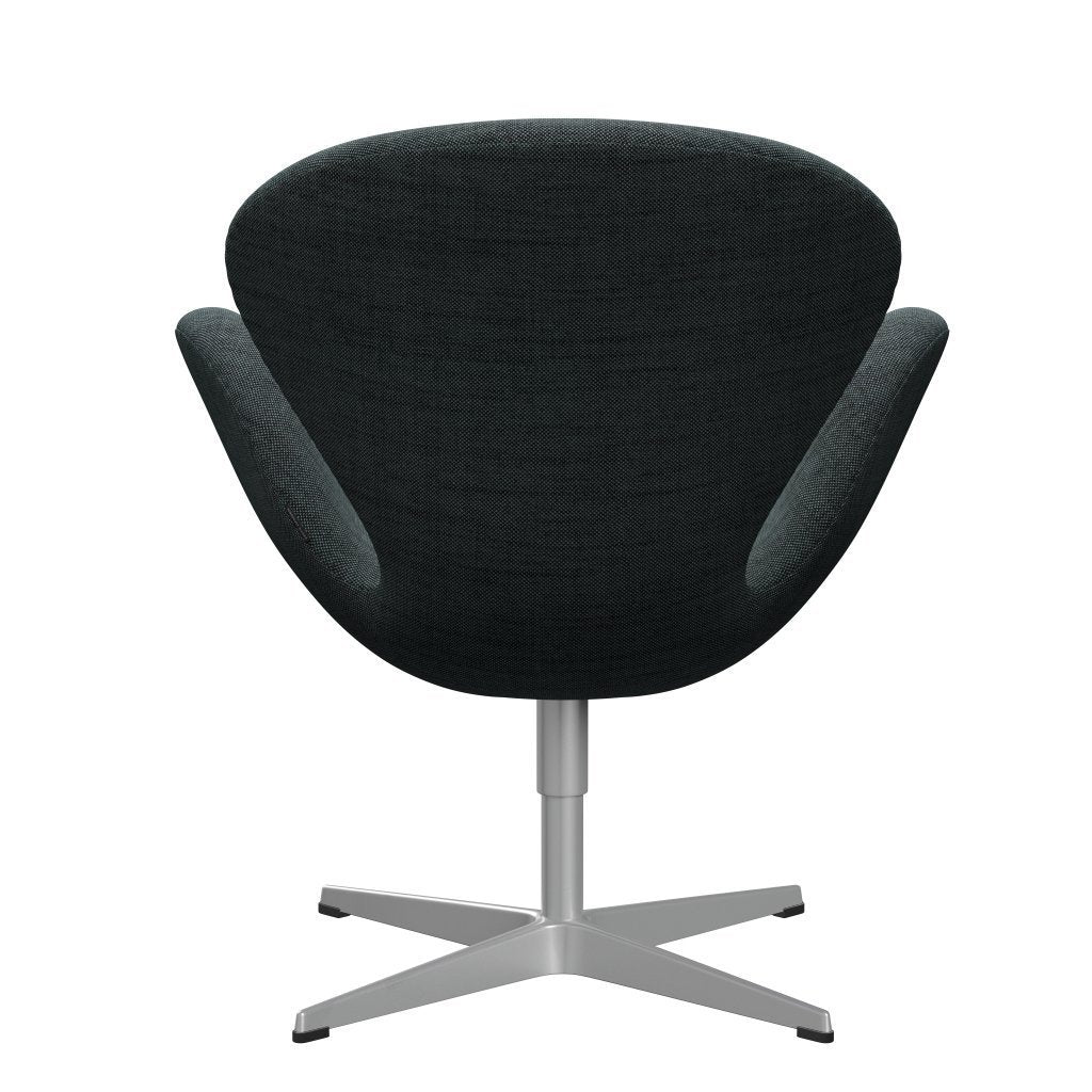 Sedia fritz Hansen Swan Lounge, grigio argento/Sunniva nero/blu chiaro