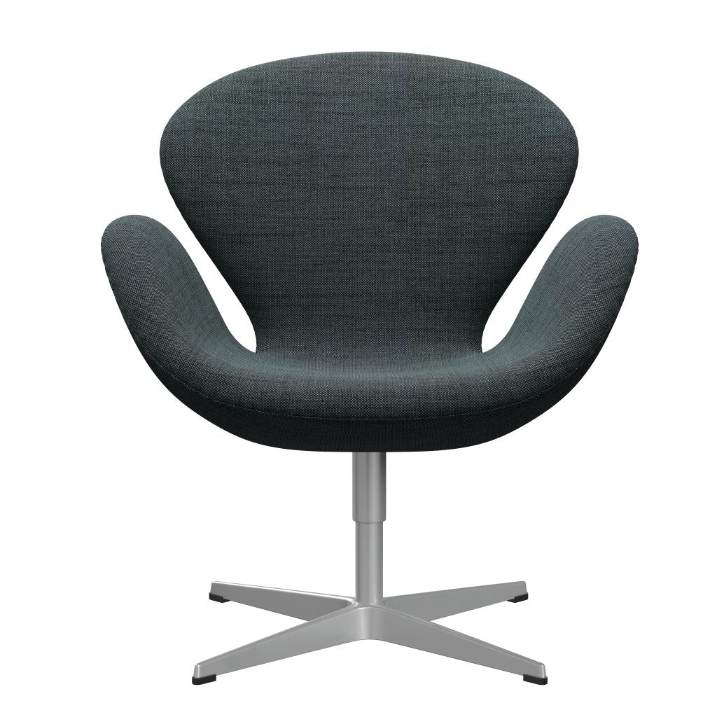 Fritz Hansen Swan Lounge Stuhl, silbergrau/sunniva schwarz/hellblau