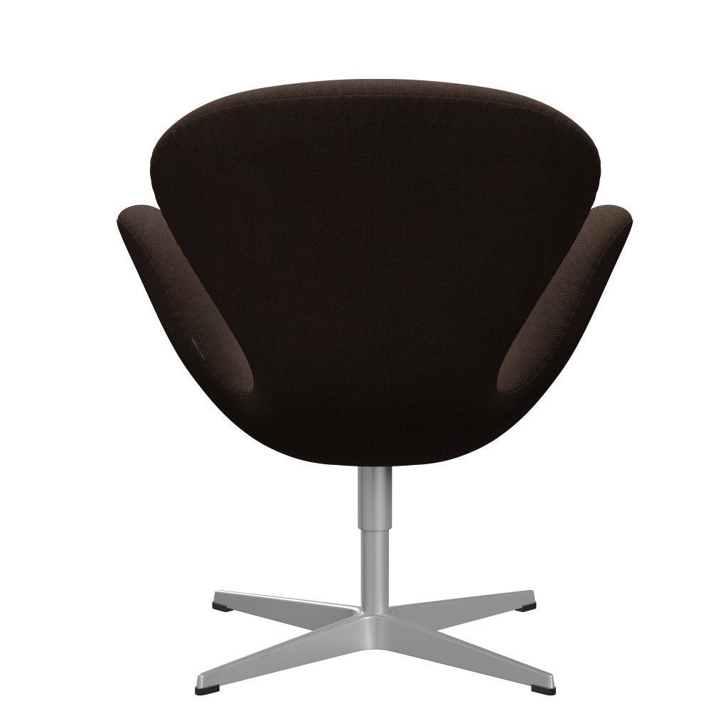 Fritz Hansen Swan Lounge Chair, gris plateado/Sunniva Negro/Castaño