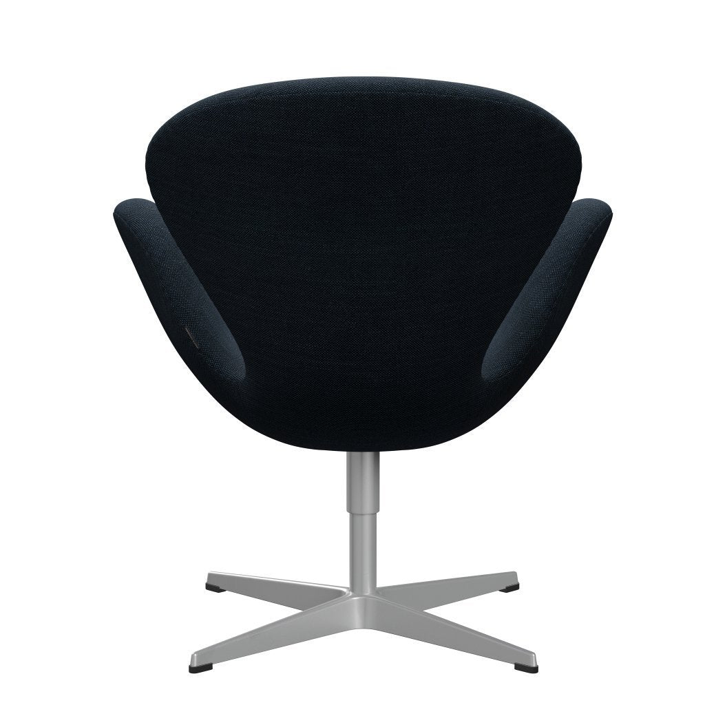 Sedia fritz Hansen Swan Lounge, grigio argento/Sunniva nero/blu scuro