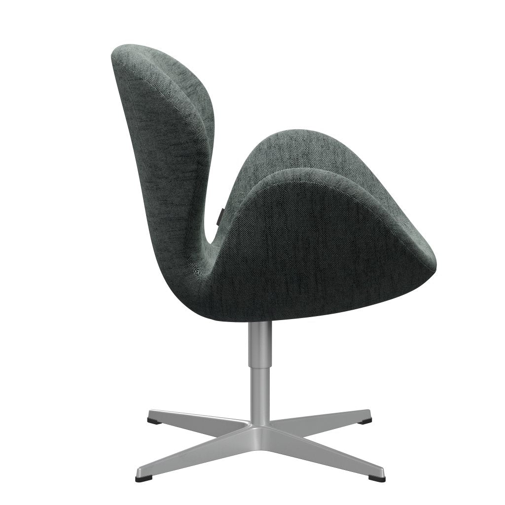 Fritz Hansen Chaise salon de cygne, gris argenté / sunniva noir / blanc