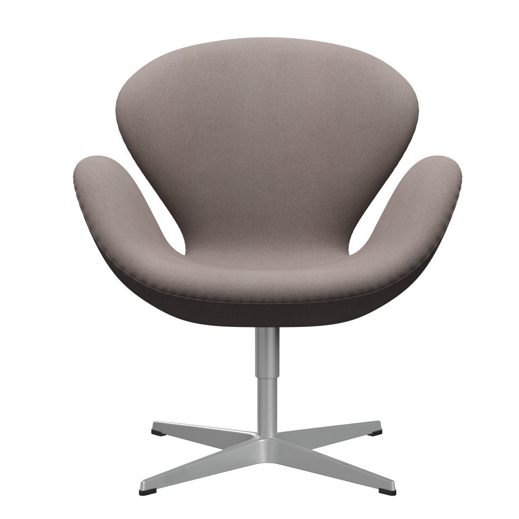 Fritz Hansen Chaise salon de cygne, sable poussiéreux gris / tonus argenté