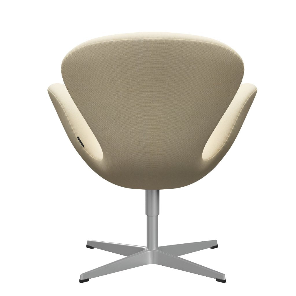 Fritz Hansen Chaise salon de cygne, gris argenté / ton laine blanche