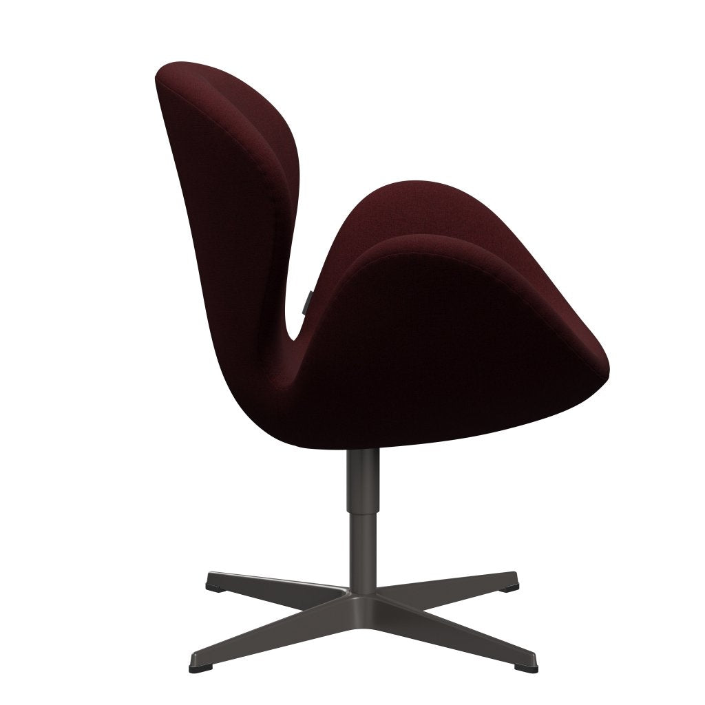 Fritz Hansen Chaise salon de cygne, graphite chaud / christianshavn rouge