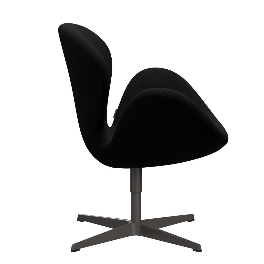 Fritz Hansen Chaise salon de cygne, graphite chaud / christianshavn noir uni