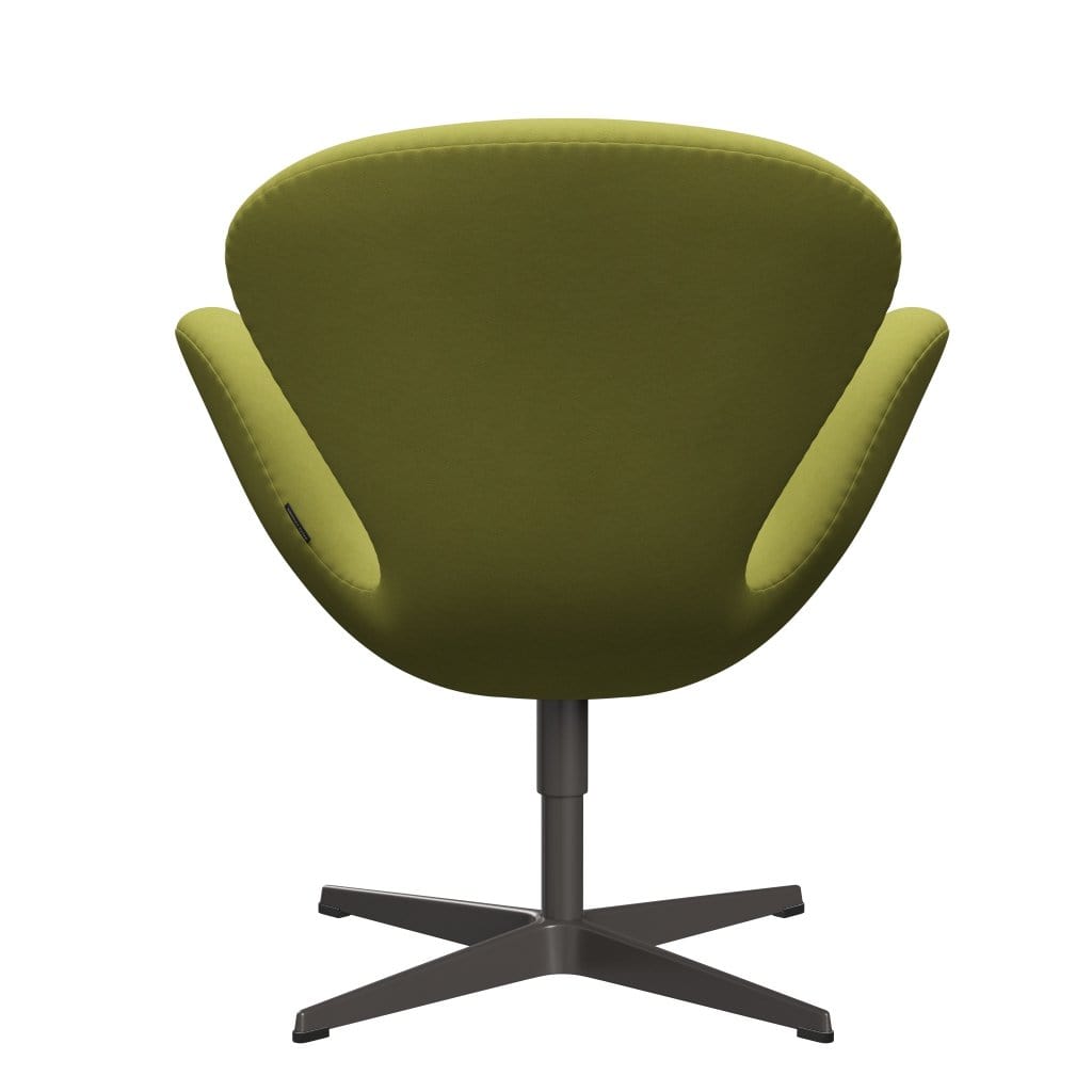 Fritz Hansen Chaise salon de cygne, graphite chaud / confort beige / vert