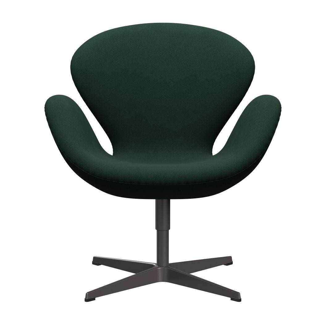 Sedia da salotto di fritz Hansen Swan, calda grafite/comfort verde scuro