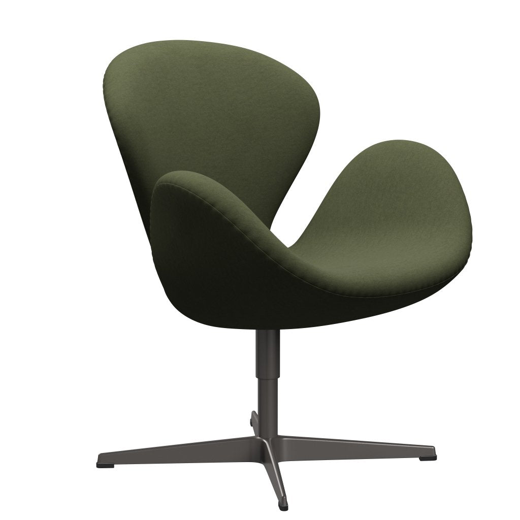 Fritz Hansen Chaise salon de cygne, graphite chaud / confort vert / gris