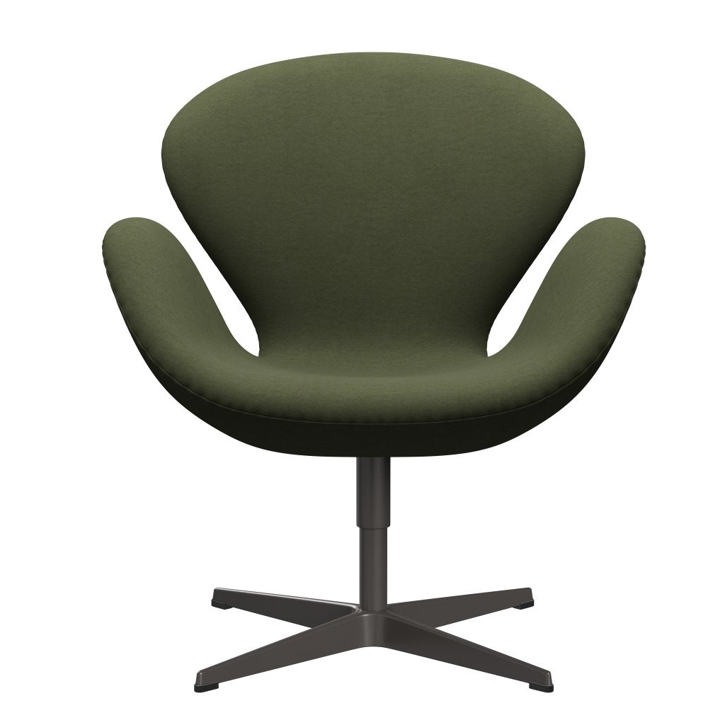 Fritz Hansen Chaise salon de cygne, graphite chaud / confort vert / gris