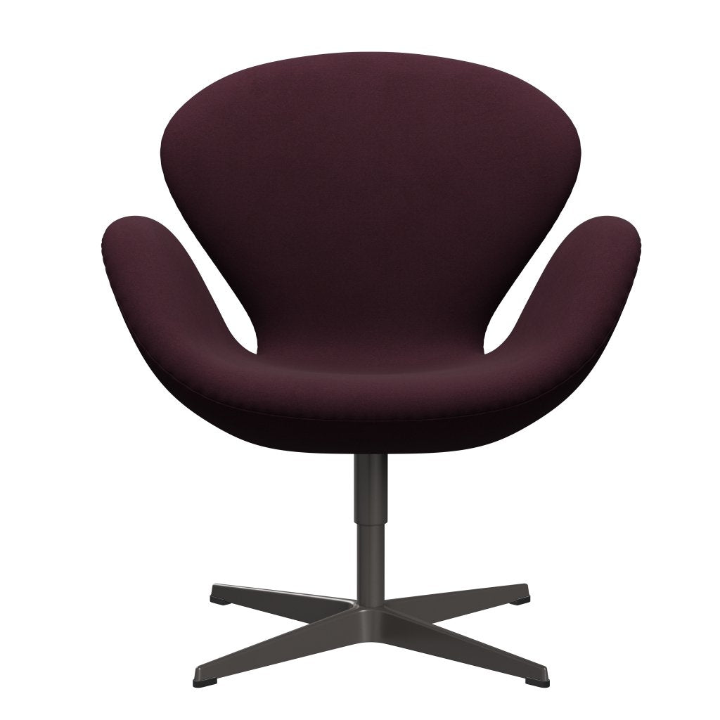 Fritz Hansen Chaise salon de cygne, graphite chaud / confort Light Bordeaux