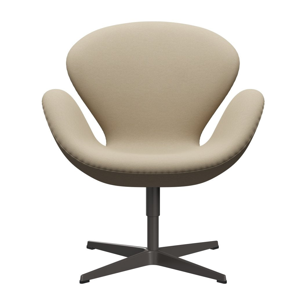 Sedia fritz Hansen Swan Lounge, Luce di sabbia di grafite/comfort calda (61002)