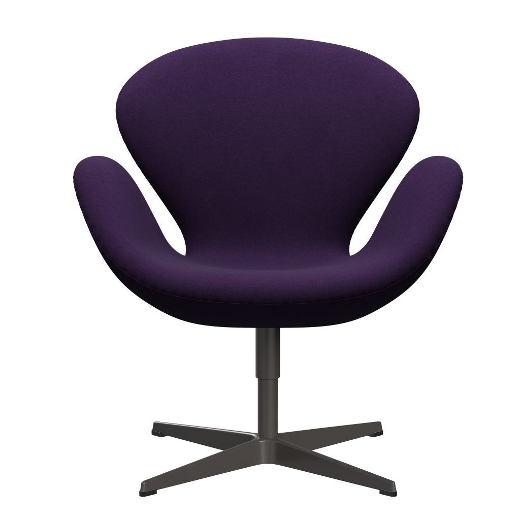 Sedia fritz Hansen Swan Lounge, calda grafite/comfort viola scuro