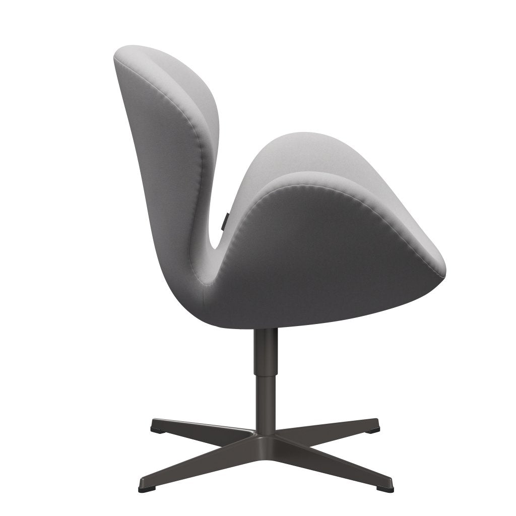 Fritz Hansen Chaise salon de cygne, graphite chaud / confort blanc / gris