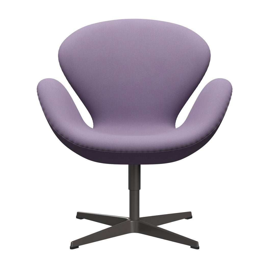 Fritz Hansen Chaise longue du cygne, graphite chaud / confort blanc / violet léger