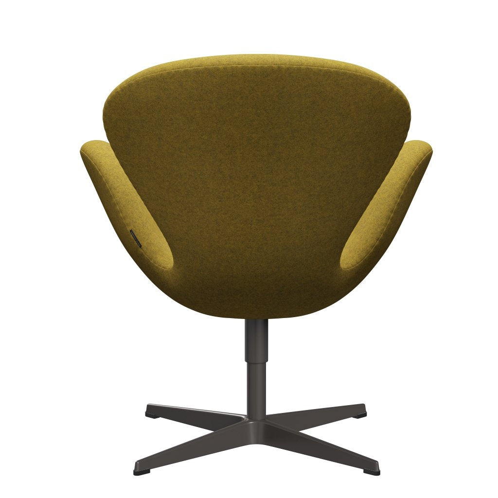 Fritz Hansen Swan Lounge Stuhl, warmes Graphit/Divina Melange Yellow