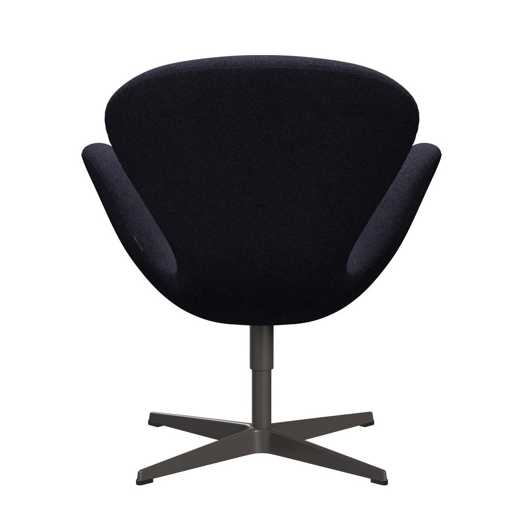 Sedia fritz Hansen Swan Lounge, calda grafite/Divina melange grigio/viola