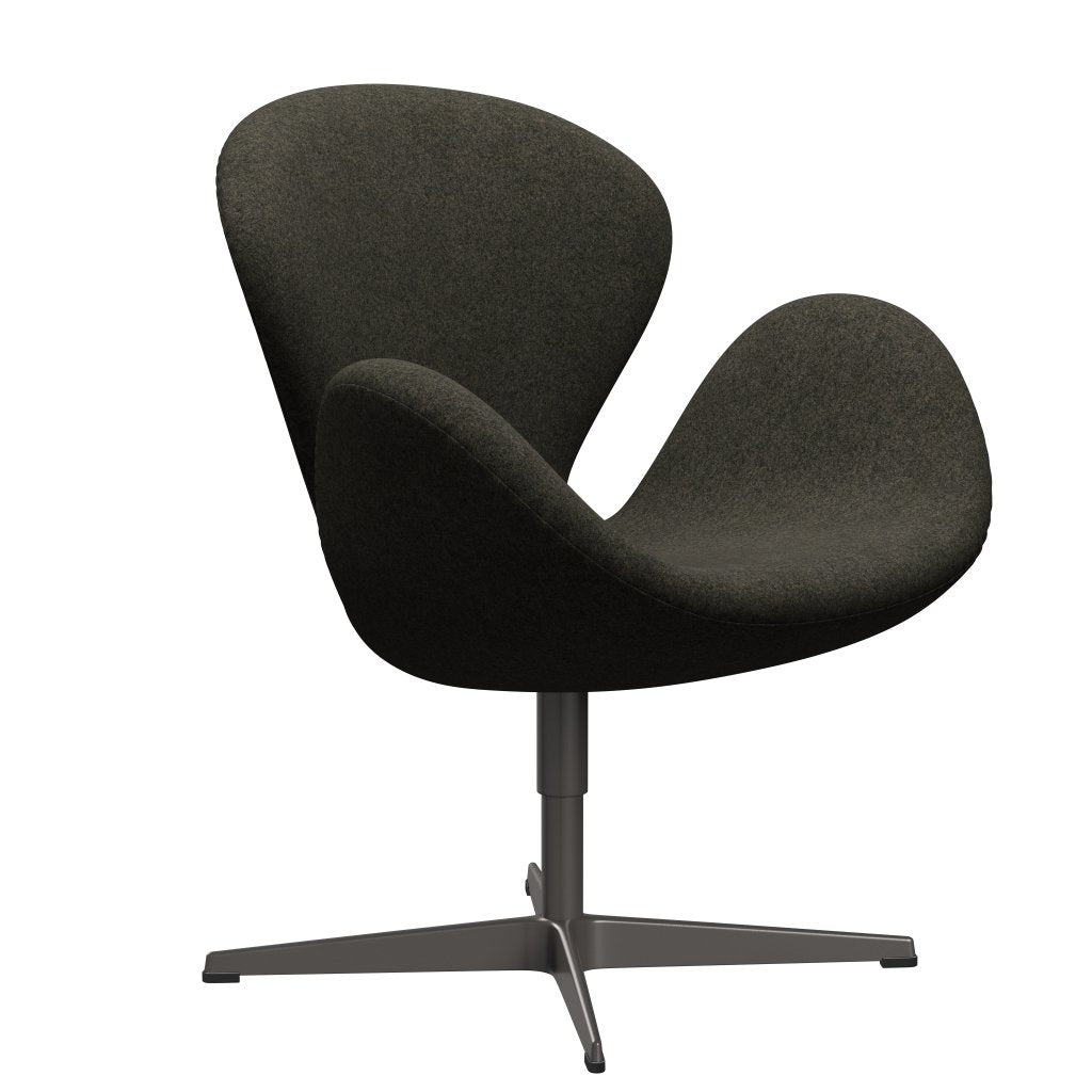 Fritz Hansen Swan Lounge Chair, Warm Graphite/Divina Melange Gray Brown