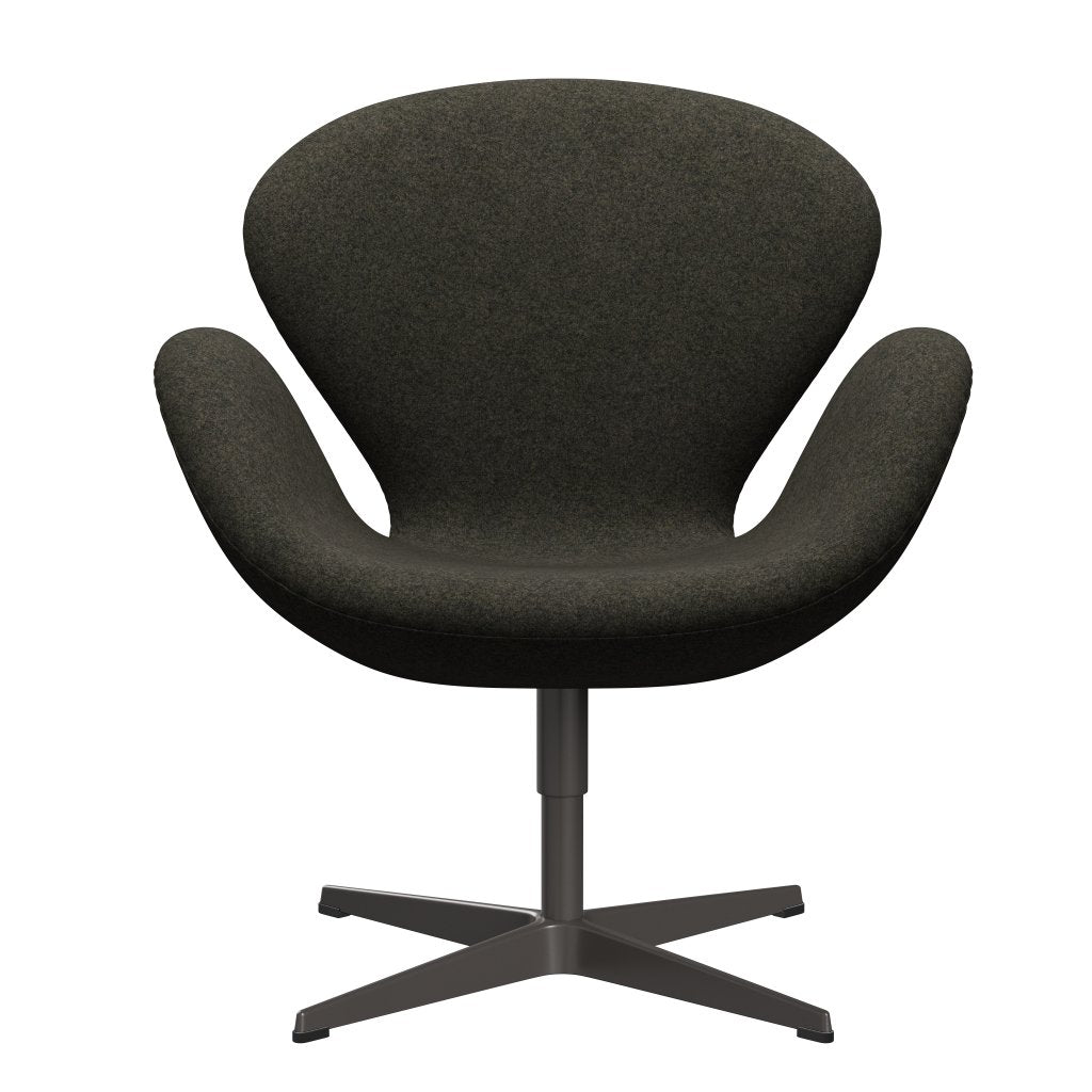 Sedia fritz Hansen Swan Lounge, calda grafite/Divina Melange Grigio