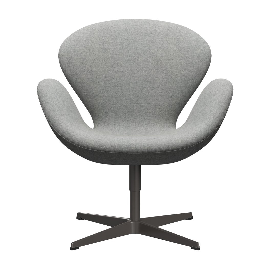 Sedia fritz Hansen Swan Lounge, calda grafite/Divina melange grigio chiaro