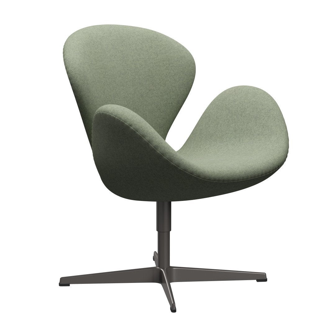 Fritz Hansen Swan休息室，温暖的石墨/Divina Melange Light Green