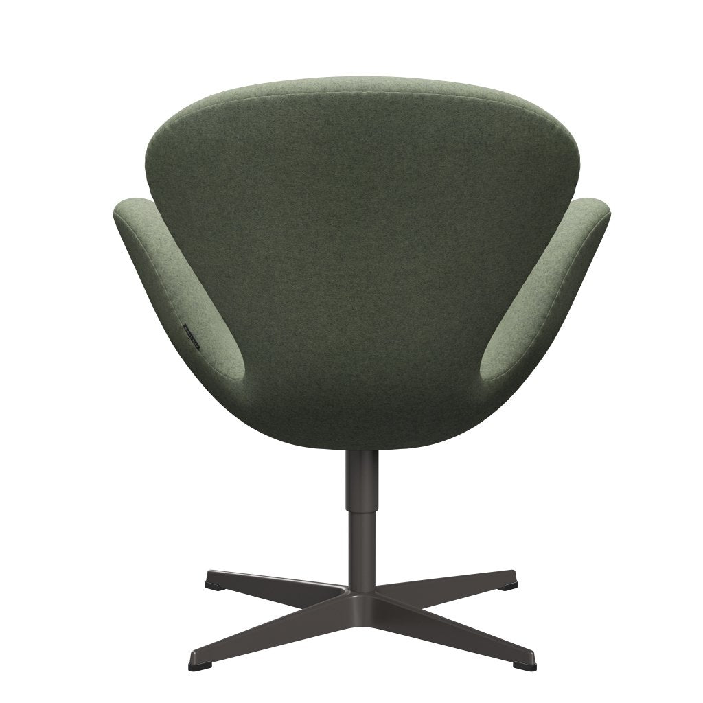 Fritz Hansen Swan Lounge Chair, warmes Graphit/Divina Melange Hellgrün