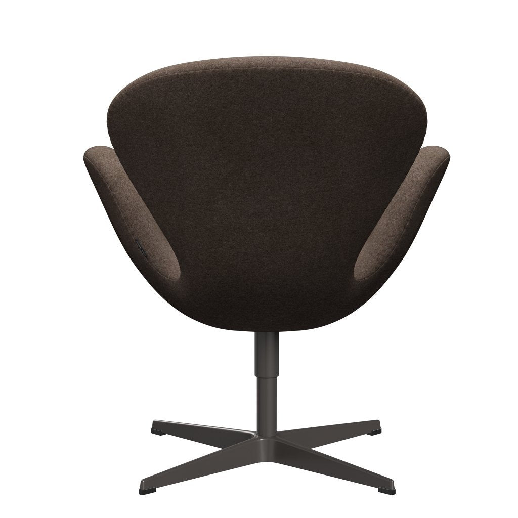 Fritz Hansen Swan Lounge stoel, warme grafiet/divina melange stoffig bruin