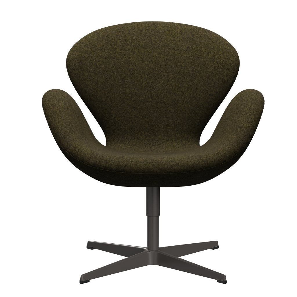 Fritz Hansen Swan Lounge Stuhl, warmes Graphit/Divina Melange Dusty Olive