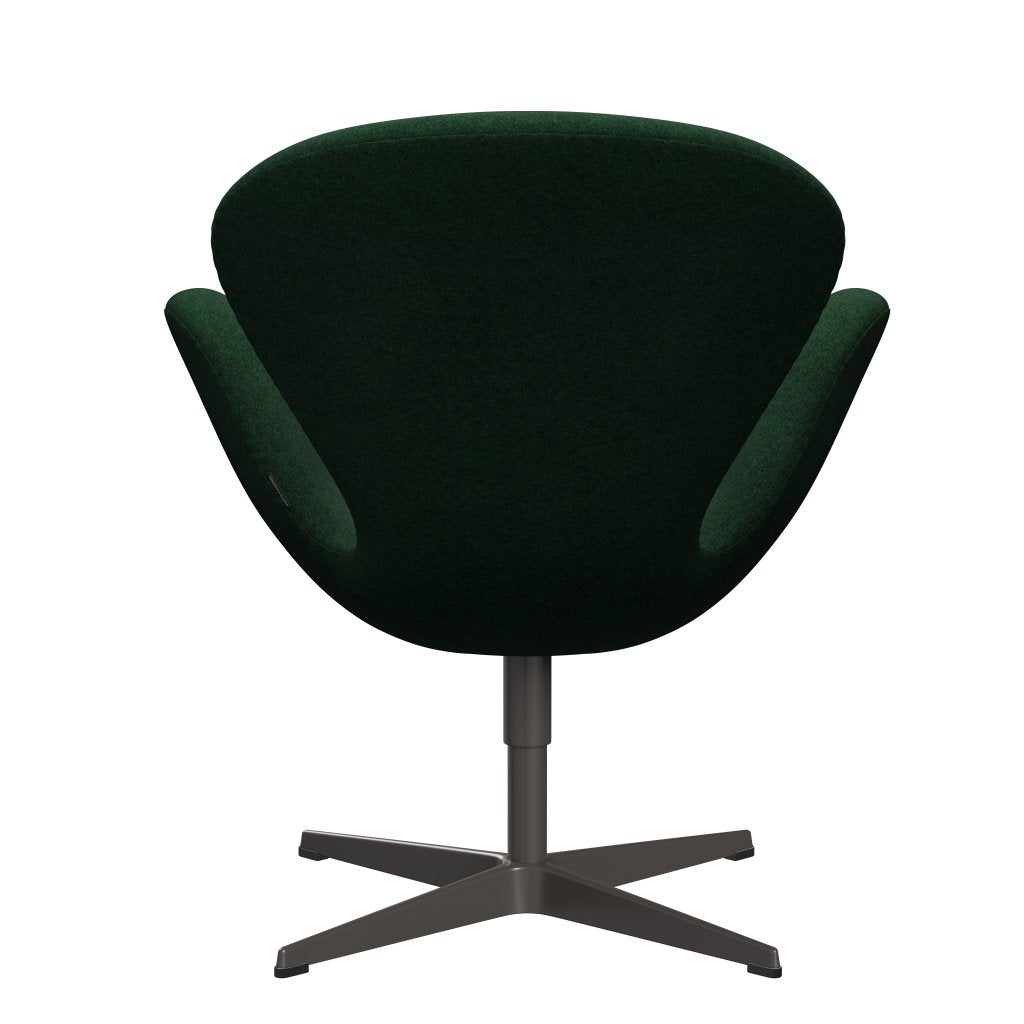 Fritz Hansen Chaise salon de cygne, graphite chaud / divina melange chaud vert foncé