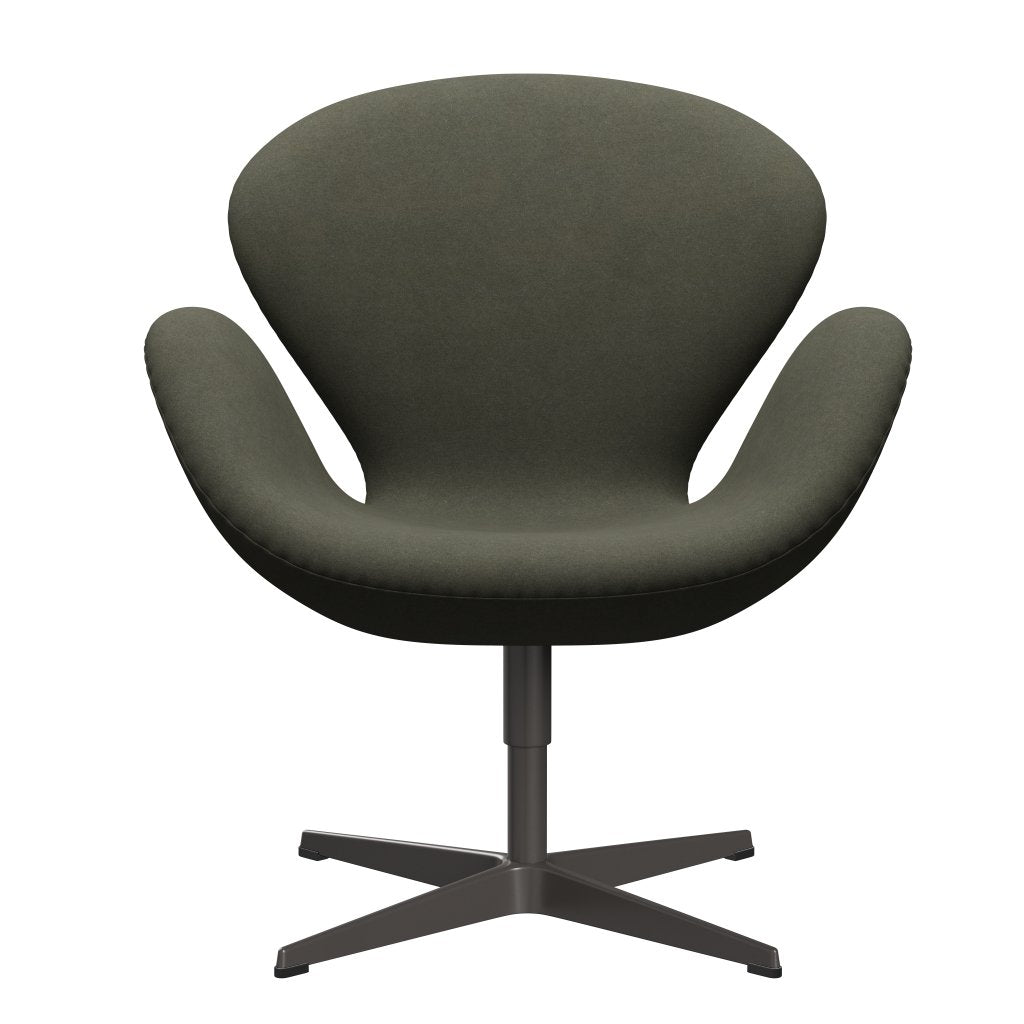 Sedia da salone Fritz Hansen Swan, Green militare di Grafite/Divina Warm/Divina