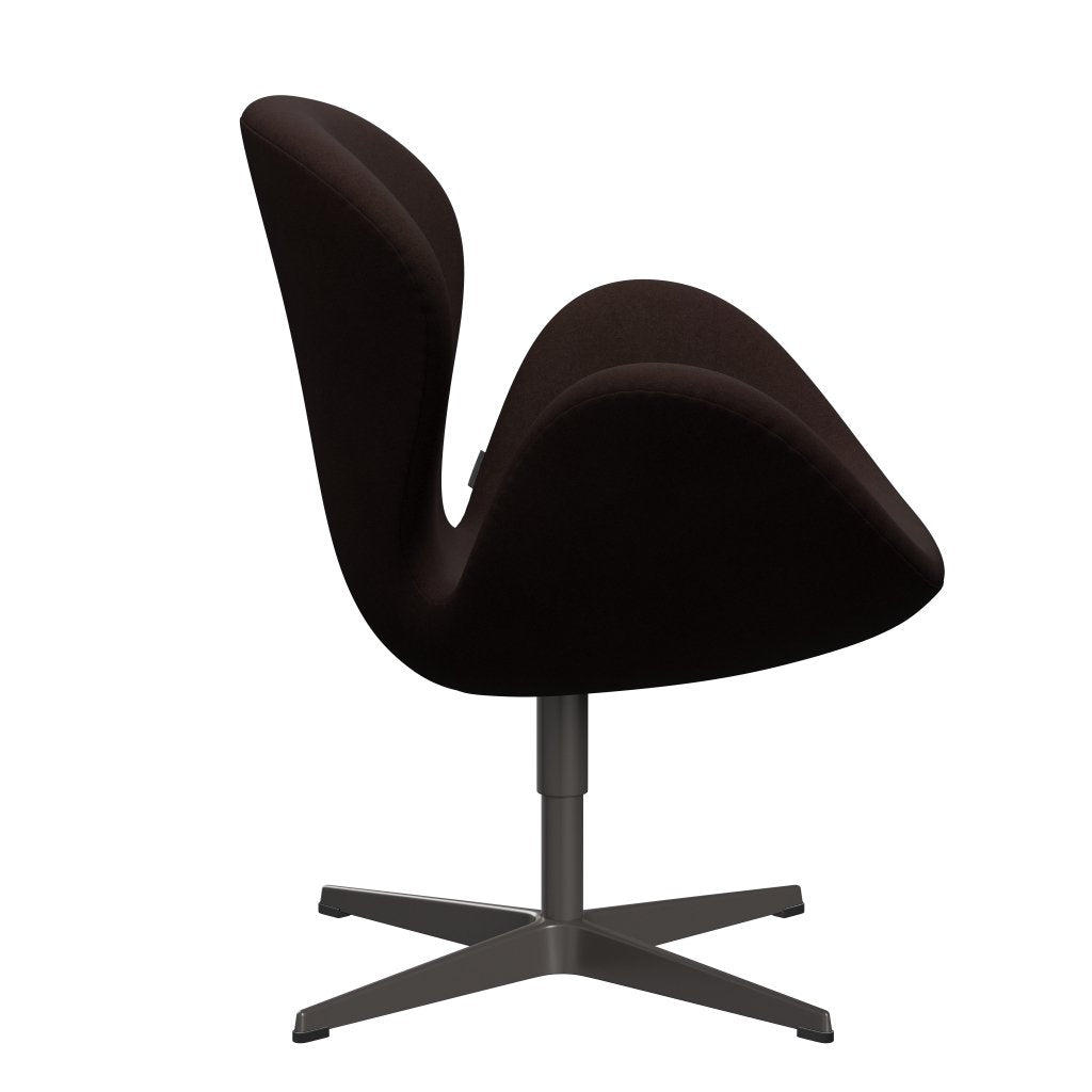 Fritz Hansen Swan Lounge Stuhl, warmer Graphit/Divina warmes Braun