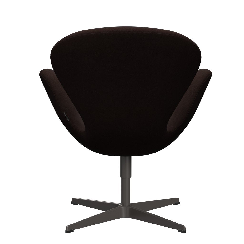 Fritz Hansen Swan Lounge Stuhl, warmer Graphit/Divina warmes Braun