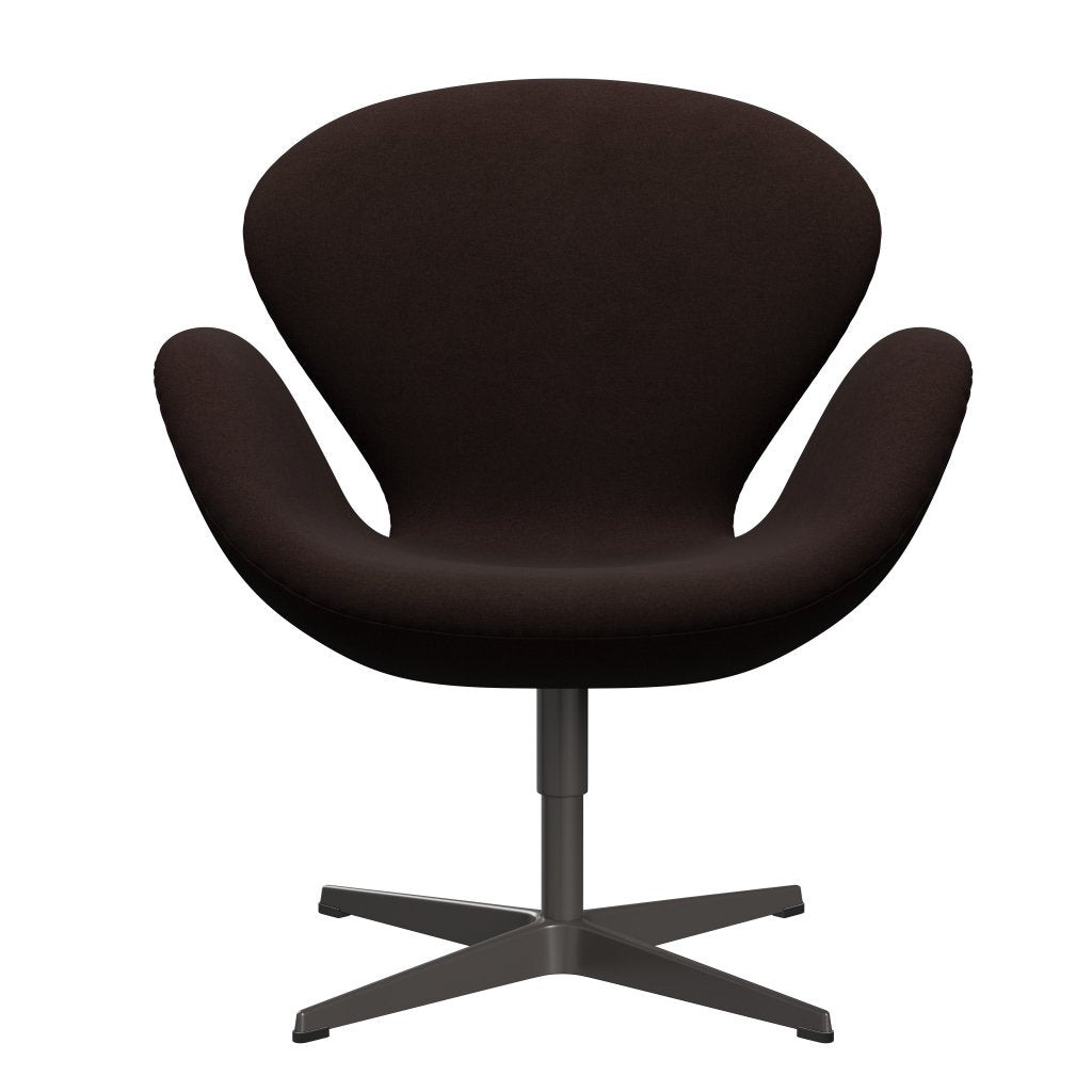 Fritz Hansen Swan Lounge stoel, warm grafiet/divina warm bruin