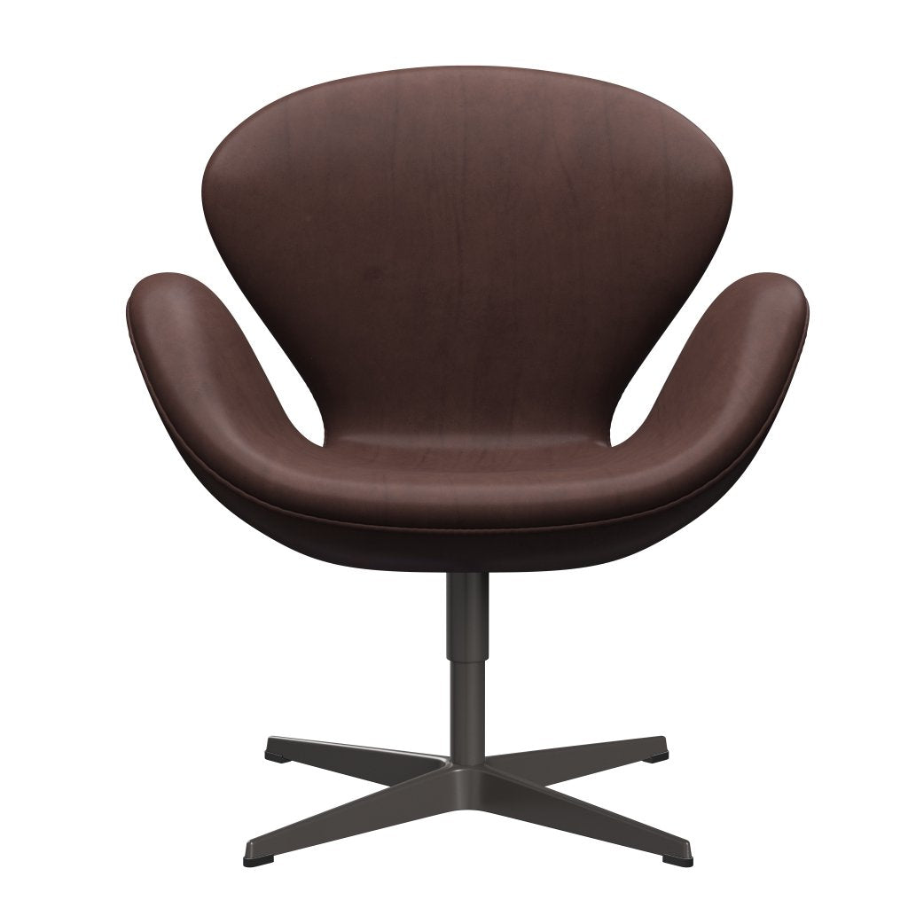 Sedia da salotto Fritz Hansen Swan, calda grafite/abbraccio in cemento