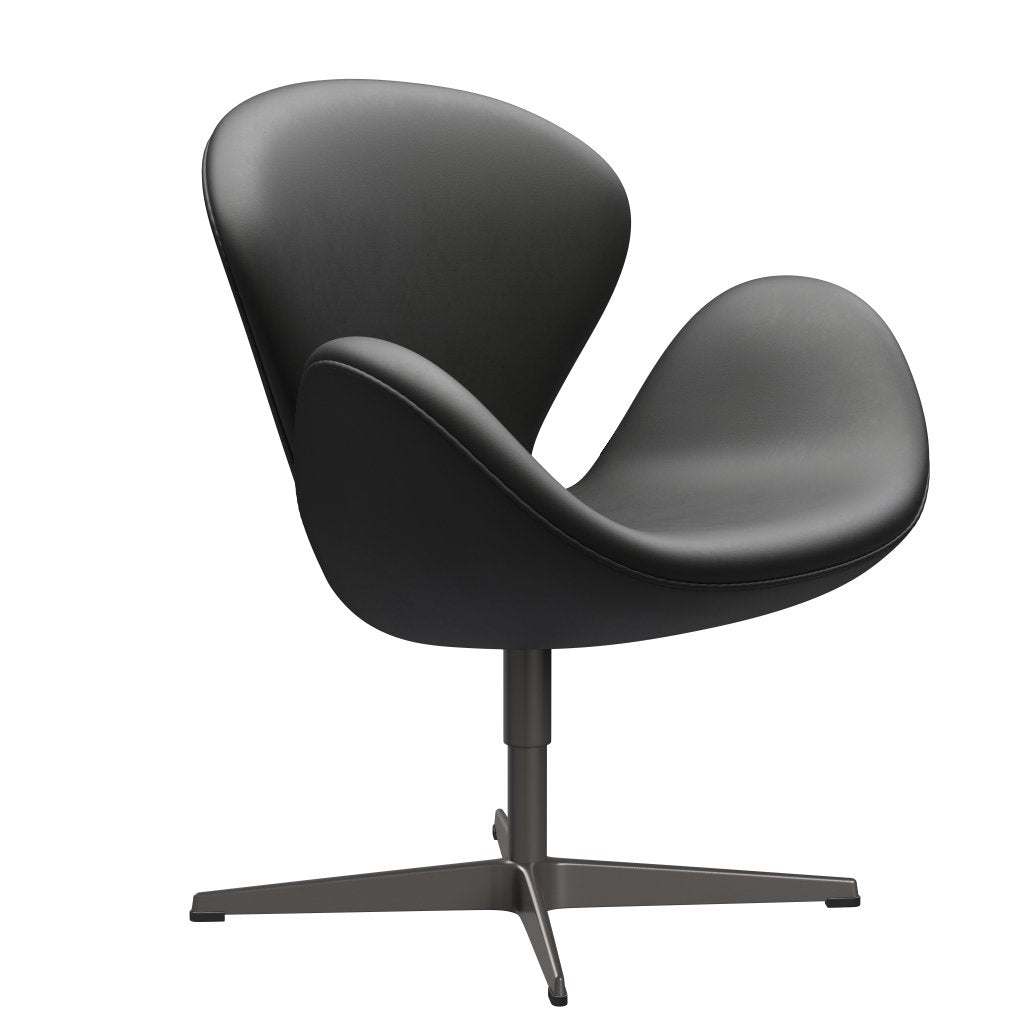 Fritz Hansen Chaise longue du cygne, graphite chaud / noir essentiel