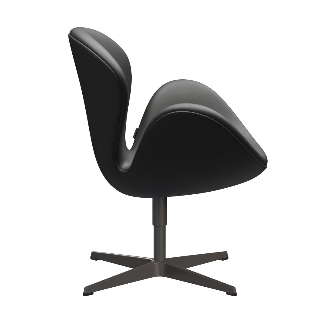 Sedia da salotto Fritz Hansen Swan, grafite calda/nero essenziale